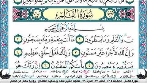 الجزء التاسع والعشرون من القران الكريم(تلاوة الشيخ سعد الغامدي )