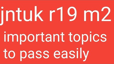 jntuk r19 M2 important topics