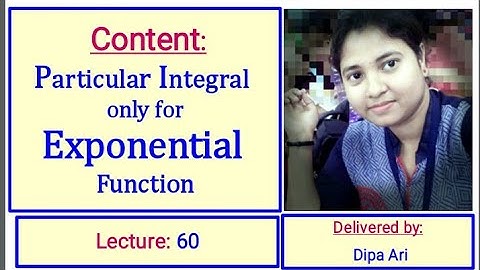 Particular Integral Only For Exponential Function