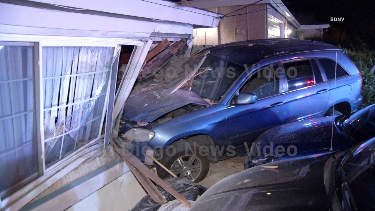 SUV crashes into house causing major damage, San Diego - YouTube