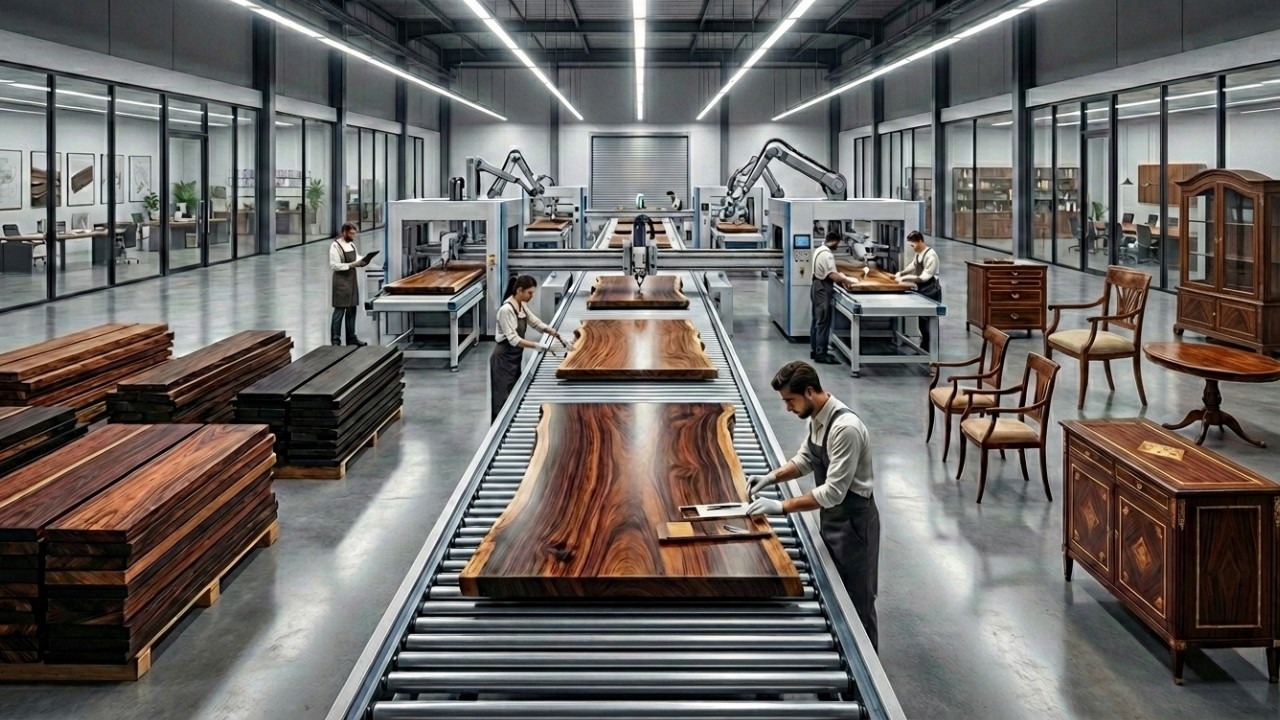 I Secretly Filmed Inside a Rare Wood Factory: The $50,000 Table Process