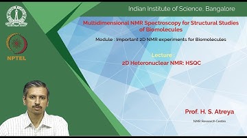 cy12-noc19 lec12 2D Heteronuclear NMR HSQC