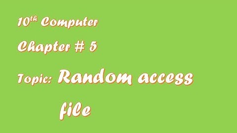 Random access method, class 10th