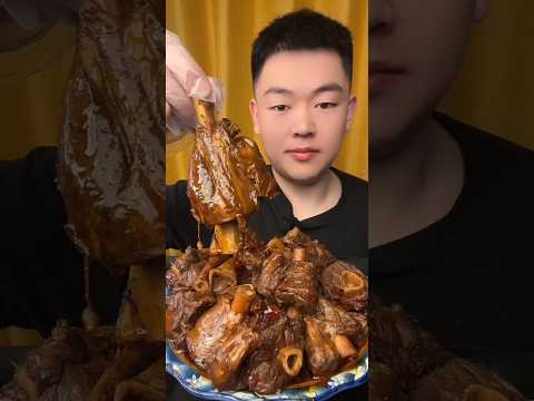 Spicy Lamb Shank Eating #shorts #asmr #mukbang