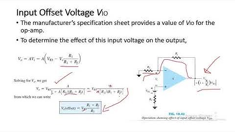 Op-Amp Offset specifications