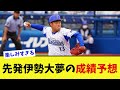 先発転向することとなった伊勢大夢の来季の成績予想してみた【なんJ プロ野球反応集】【2chスレ】【5chスレ】