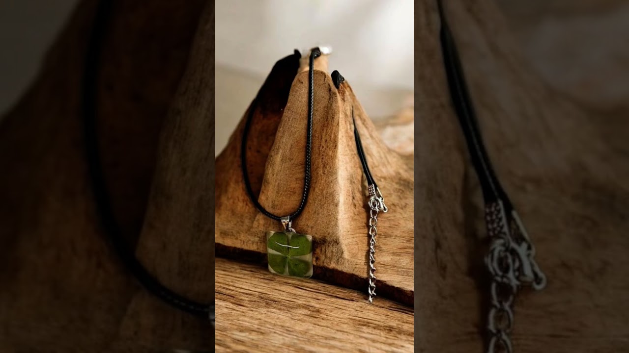 Irish Four Leaf Clover Necklace - Handmade Botanical www.botanicgemsjewelry.com