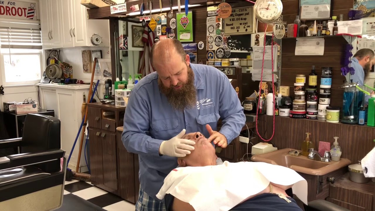 Hot Towel Shave By Barber Jon Mike At Mike s Barber Shop In Morro Bay