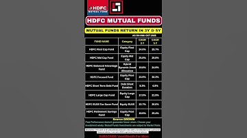 HDFC Mutual Funds to invest in 2025 |Return Comparison of 3Y & 5Y | SIP Funds #mutualfunds #sip
