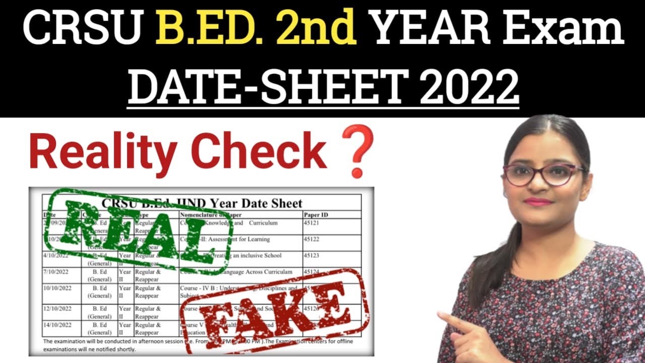 CRSU B.ED 2nd Year Date-sheet 2022 Exams Viral - Real or Fake? 🤔