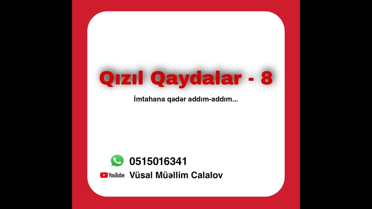 Qızıl qaydalar-8.İmtahana qədər addım-addım.