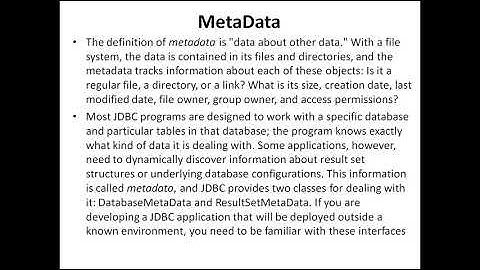 12 DatabaseMetaData and ResultsetMetaData