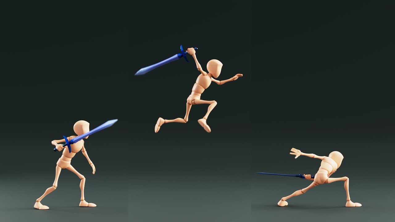 Sword attack animation in Maya - YouTube
