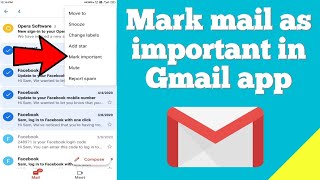 How to mark mail as important in Gmail app ?