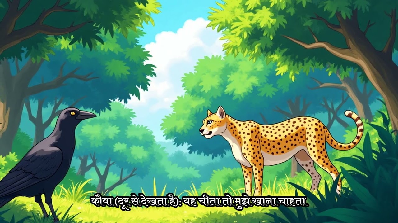 🪶 The Cunning Crow | Smart Animal Story for Kids | Urdu Moral Cartoon
