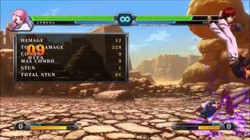 King of Fighters XIII - Athena command grab max damage in corner (50% Drive)