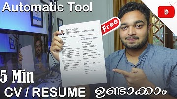 How to make a CV / Resume For Free Malayalam | Farhan Bin Fazil