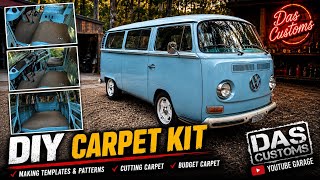 T2 bay window kombi full  diy carpet kit on a budget