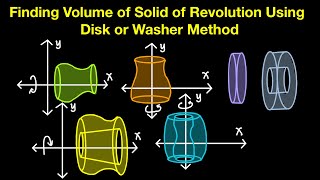 Finding Volume of Solid of Revolution Using Circular Disk or Washer Method Part 1 (Live Stream)