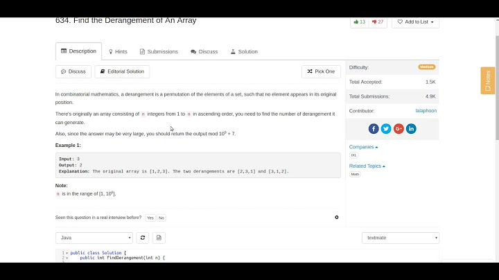 634 Find the Derangement of An Array