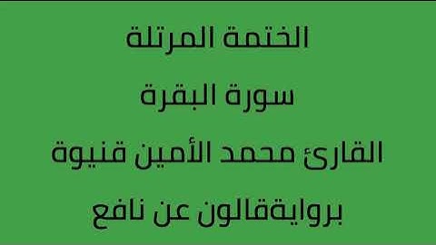 سورة البقرة القارئ محمد الأمين قنيوة برواية قالون عن نافع
