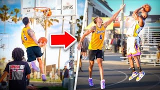 Hooping Like Lebron James In LA Challenge \& KOBE PULLED UP!