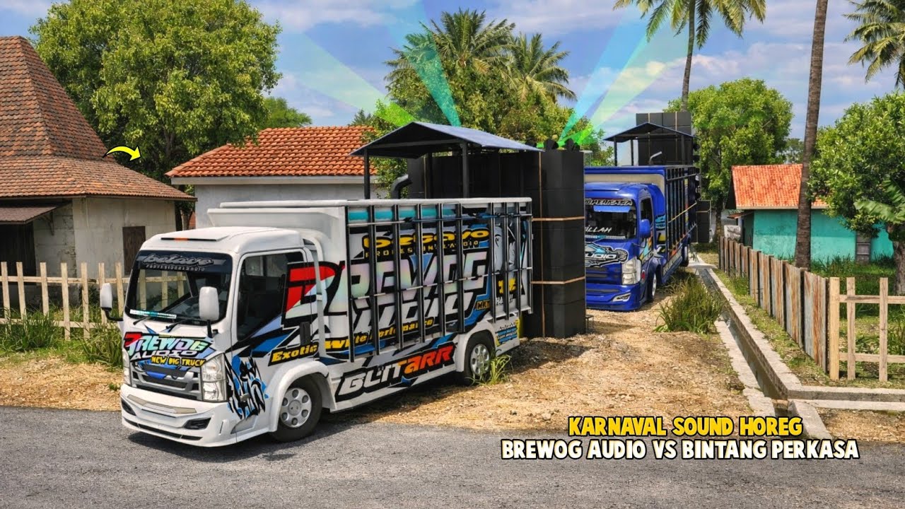 Karnaval Sound Horeg🔥Truck Brewog Audio VS Truck BP Audio😍ES Truck Simulator ID