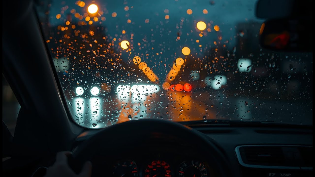 Night Rain Drive in the City | Relaxing Rain Sounds & Urban Ambience