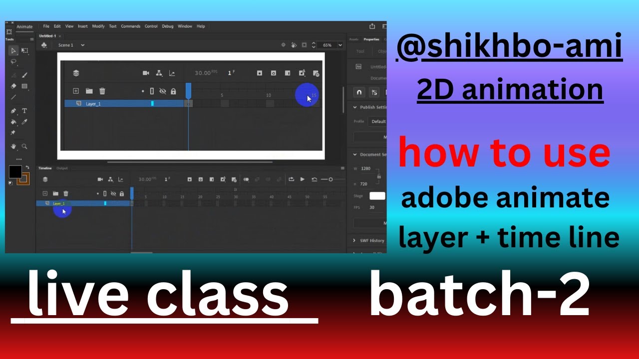 how to use layer & time line in adobe animate Tutorials # ...