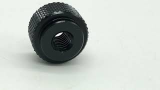 Whoelsale black anodizing aluminum alloy 14 20 round knurled thumb nuts with collar