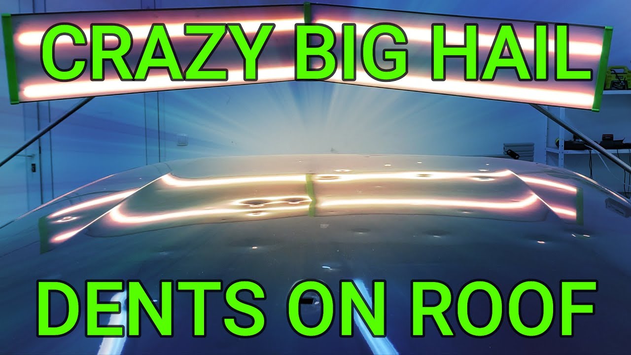 Огромные вмятины от града на крыше | Покраска под давлением | Ремонт повреждений от града