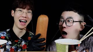 핵불닭볶음면 짜파게티  1분안에 먹기 도전먹방 korean spicy noodles mukbang eating show