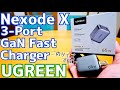 NexodeX 65W 急速充電器 最新GaNInfinityチップ搭載 最小級サイズの3ポートチャージャー【提供 UGREEN】