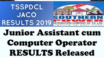 TSSPDCL JACO Results Out 2019 | Junior Assistant Results 2019 | In Telugu By New Jobs Info