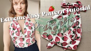 Halter Top Sewing Pattern, Crop Top Pattern PDF