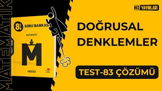 Hız Yayınları 8.Sınıf LGS Matematik | Test-83 Soru Çözümleri (Doğrusal Denklemler)
