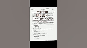 Std 12 English 1st Unit Test Paper | Maharashtra HSC Board | Simply Anshika