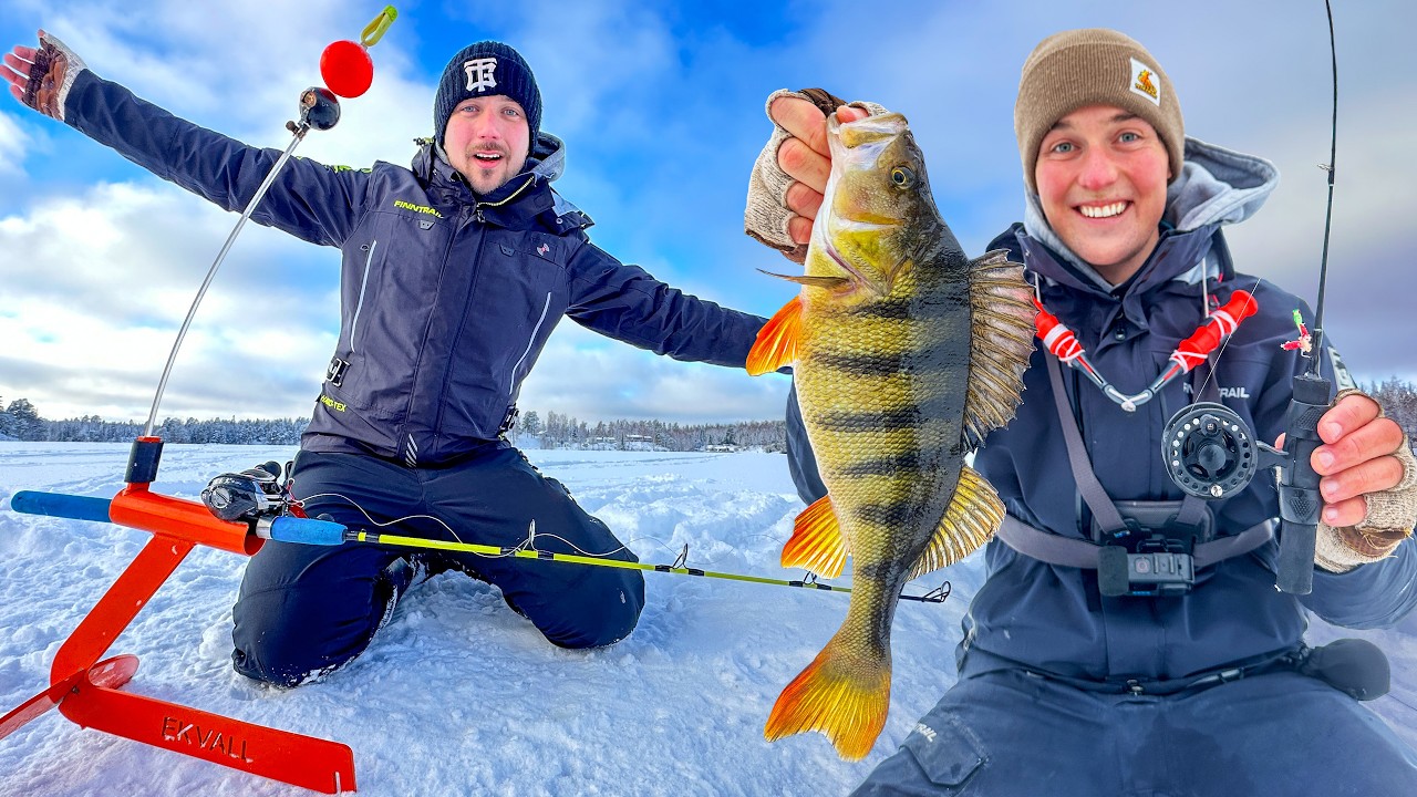 Ismete efter gädda & pimpla grov abborre – fullt ös på isen! 🧊🎣