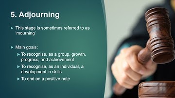 Working in Groups (Part 5) - Performing and Adjourning