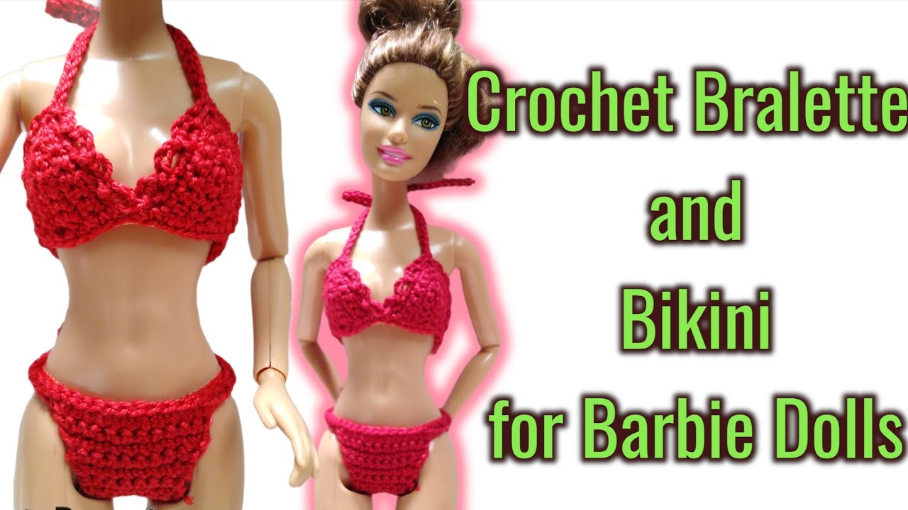 Crochet Bralette and Bikini for Barbie Dolls 