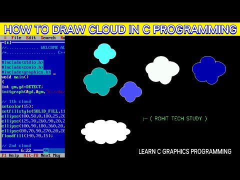 CLOUD IN C++ PROGRAMMING | HOW TO DRAW CLOUD IN C PROGRAMMING | C GRAPHICS PROGRAMMING | C LANGUAGE
