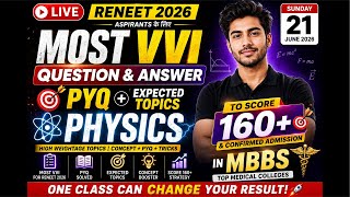 Physics Marathon for RE-NEET 2026 🚀 PYQ + Expected Questions | Target 160+