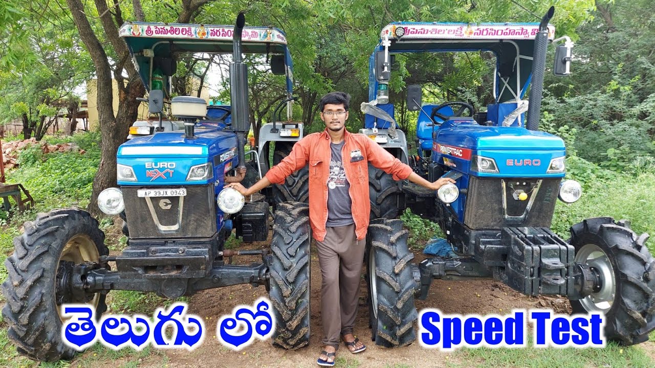 Powertrac Euro 45 Plus 4wd vs EURO 55 Next 4wd | Speed Test Telugu | Price | Latest Tractors Telugu