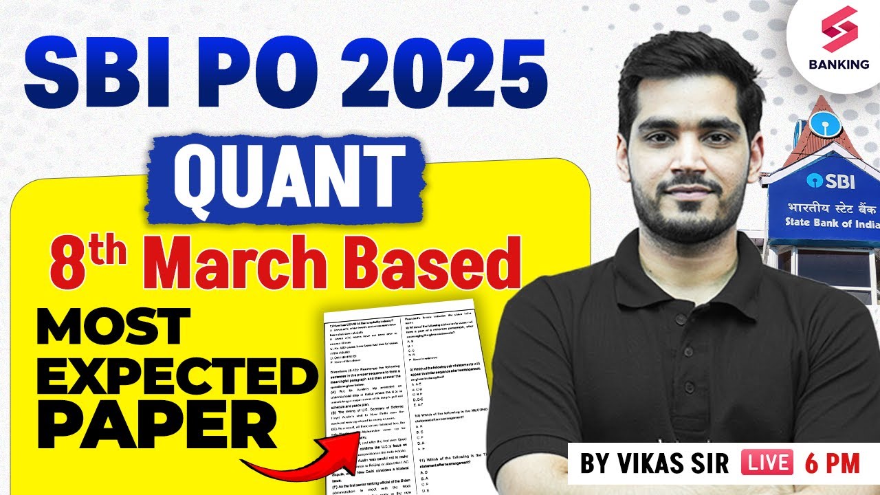 SBI PO 2025 Quant | SBI PO Quant Most Expected Paper | SBI PO Quant By ...