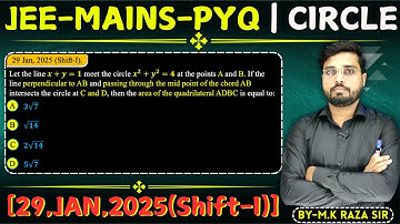 Let the line x + y = 1 meet the circle x2 + y2 = 4 at the points A and B. If theI line perpendicular