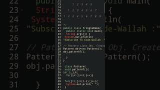 Pattern #7 Java Program| Piramid pattern print  in Java |#engineering #programming #java #CodeWallah