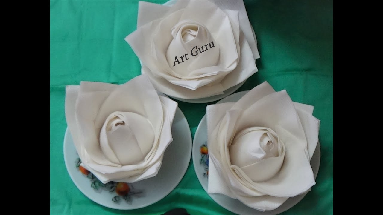 Tissue Paper Lotus flower tutorial art step by step YouTube