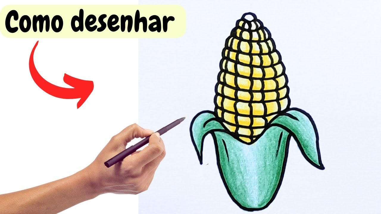 Como Desenhar um Milho 🌽 fácil com técnica de desenhar - YouTube