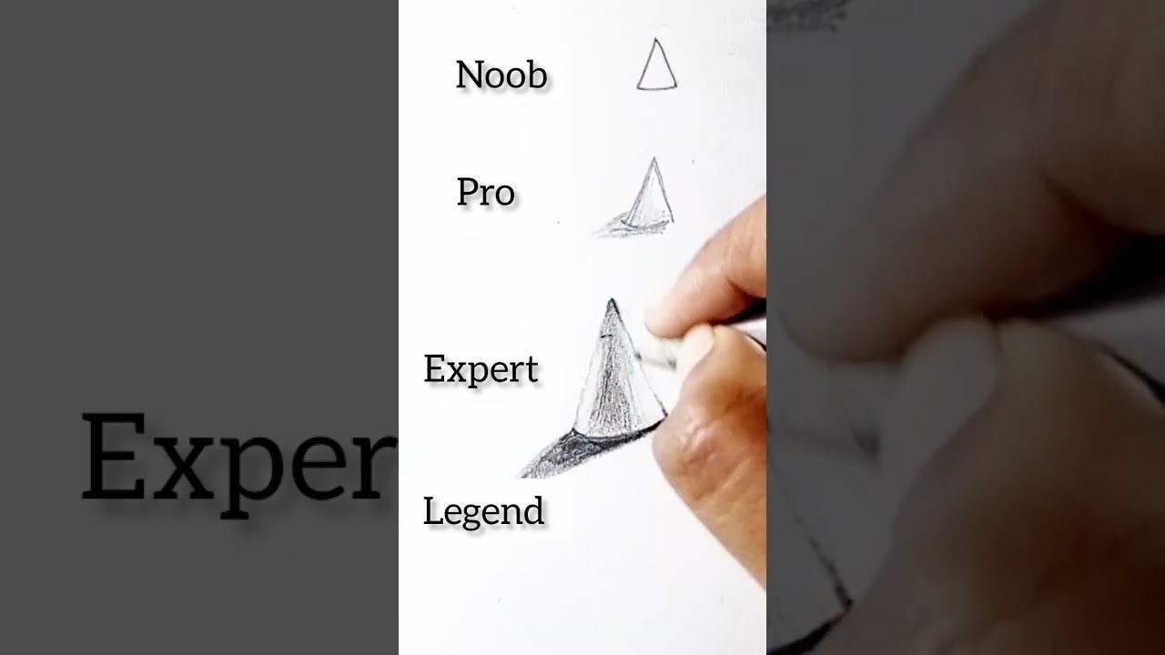 HOW to draw Cone Objects Drawing 