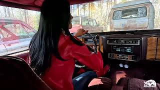 April Lee Cranking Her Old Chevy &amp; Classic Cadillac Little Red Leather Riding Boots #1454